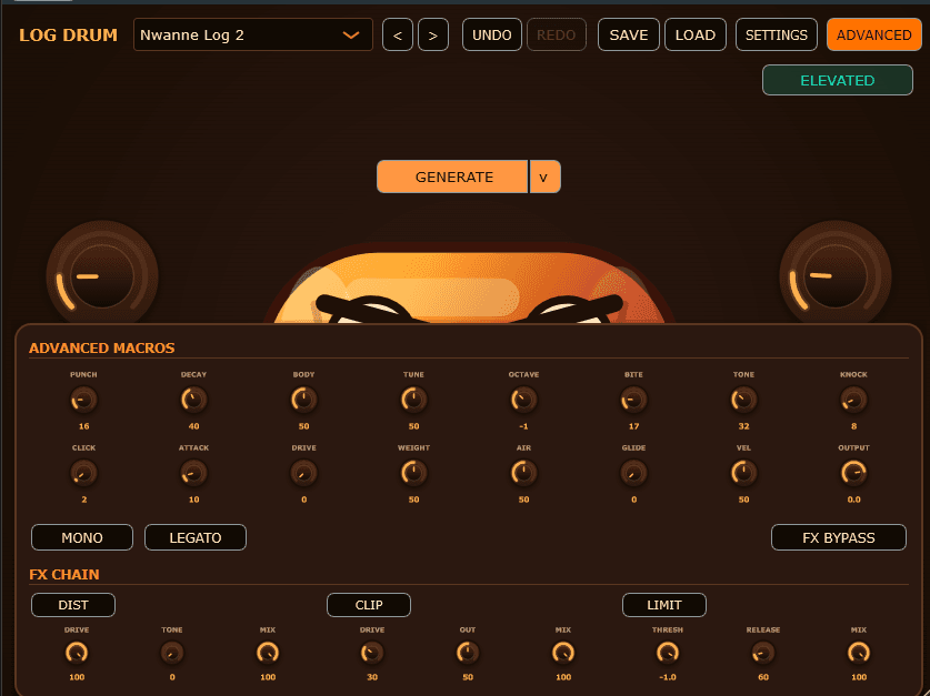 Amapiano Log Drum Generator advanced alternate controls