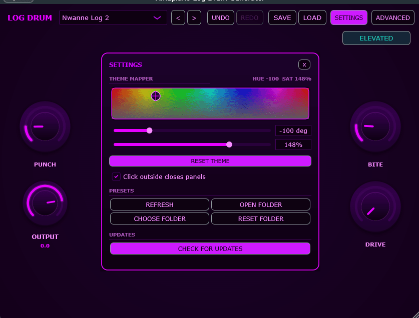 Amapiano Log Drum Generator Theme page screenshot